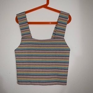 American Eagle striped pastel crop top